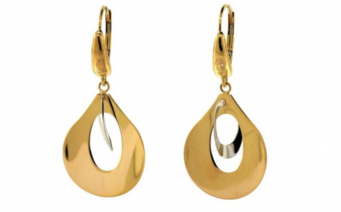Two Tone Gold Dangle Earrings - Jessop Jewelers - Jessop Jeweler
