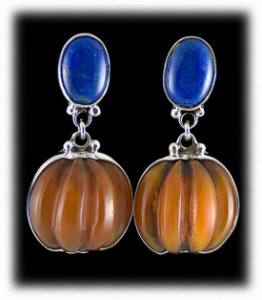 Amber Beads with Lapis