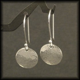 Hammered Silver Earrings Small Sterling Silver by MetalRocks
