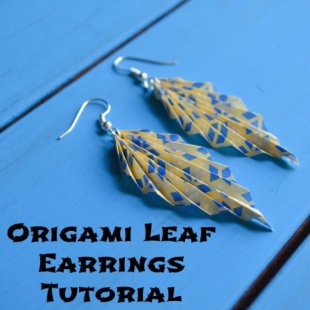 Origami Leaf Earrings Tutorial