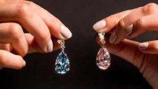 The pear shaped diamonds, nicknamed Apollo and Artemis